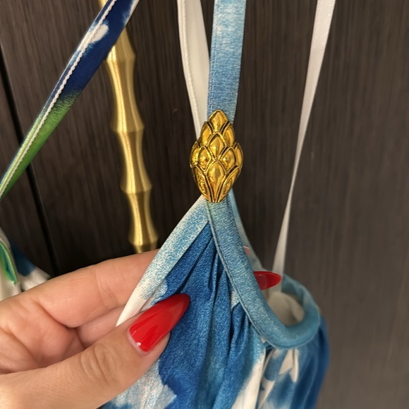 Roberto Cavalli Abstract Print Dress 💙💛💚🤍 - Picture 5 of 17